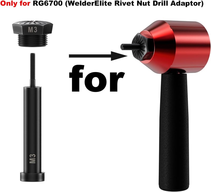WelderElite Store Mandrels M3 (Accessories Rivet Nut Drill Adaptor Tool ‎RG6700) - Image 3